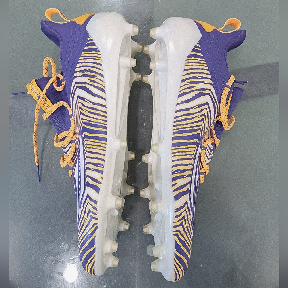 NEW Adidas Adizero Football Cleats Men’s Size 14 Purple Yellow NWT - Picture 7 of 9